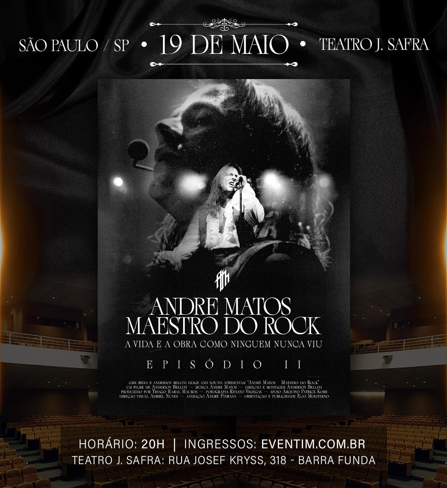 Episódio 2 do Documentário sobre Andre Matos terá única apresentação em São Paulo