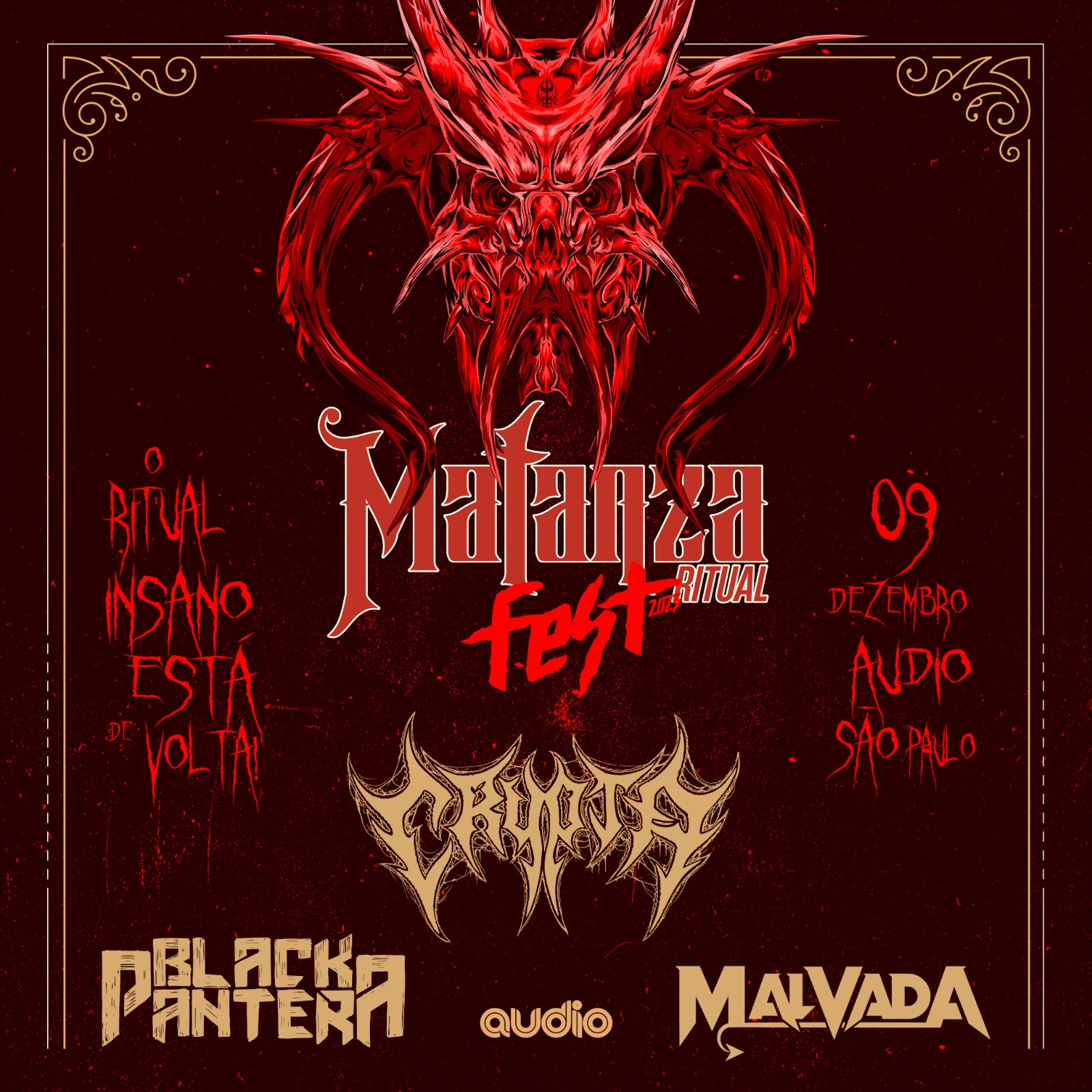 Matanza Ritual Fest é anunciado para dezembro de 2023 com Crypta e Black Pantera